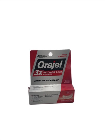 28758 - Orajel 3X Medicated Instant Pain Relief, Gel - 0.25 oz. - Box:  - Loc: F1