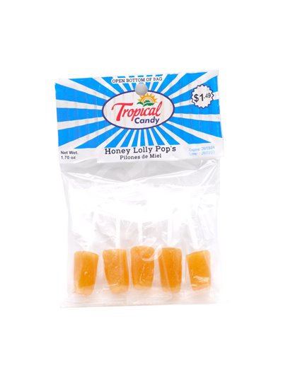 28847 - Tropical Honey Lollipop (Pilones de Miel) - 12ct/1.70oz - Box:  - Loc: 