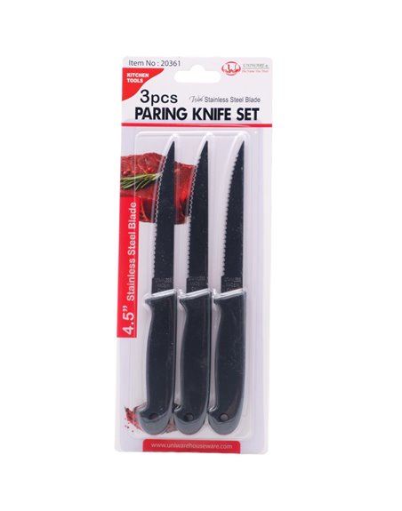 28988 - Uniware Stainless Steel Knife 4.5'' 3Pcs. (20361) - Box:  - Loc: J11