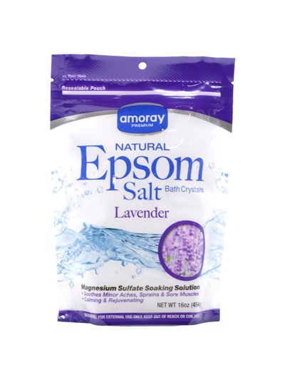 29105 - Amoray Care Natural Epsom Salt  Bath Crystal (Bag) - 16 oz. ( Case of 12 ) - Box:  - Loc: J1