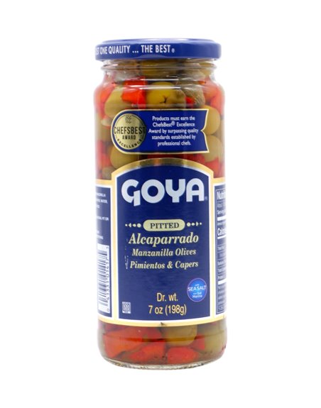 29349 - Goya l Pitted Olives ( Alcaparrado ) - 7 fl. oz. - Box:  - Loc: G12