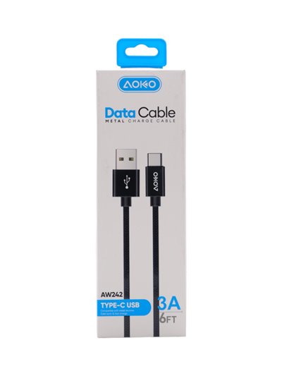29399 - Aoko Data Cable Type C 2.4 A (Aw242 ) 6 ft - Box:  - Loc: L0