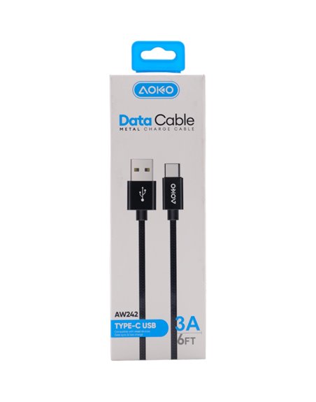 29399 - Aoko Data Cable Type C 2.4 A (Aw242 ) 6 ft - Box:  - Loc: L0