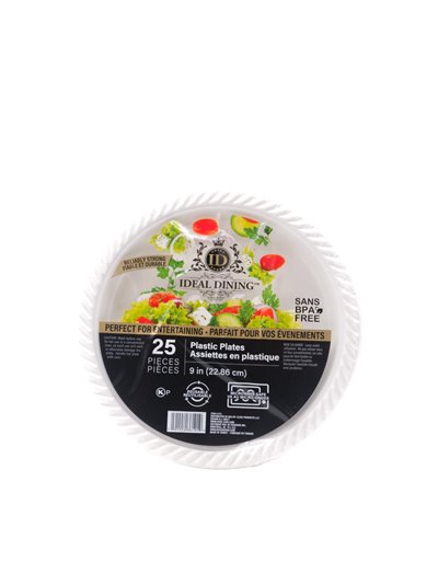 29420 - Plastic Plates 9 inch Party Time - 25 Count (24 Pack ) 600pcs - Box:  - Loc: E11