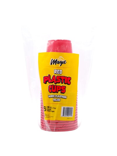 29421 - Plastic Cups, Red 16 oz. - 24 Pack/16pcs. (384Pcs) - Box:  - Loc: I11