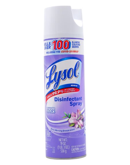 29700 - Lysol Disinfectant Spray, Early Morning Breeze Scent - 19 oz. (12 Pack). 80834 - Box:  - Loc: I5