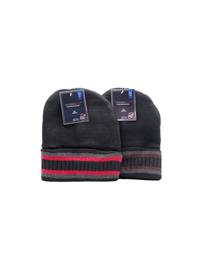 29970 - Winter Hat (Men) Thermaxx w/ Fur Lining Dash 2 Stripes-  10066 12ct - Box:  - Loc: Q2