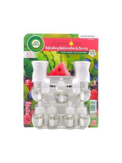 30044 - Air Wick 2 Warmers + 7 Refill, Watermelon & Berries - 140ml (Case of 9) 062338025506
 062338023816 - Box:  - Loc: 41F