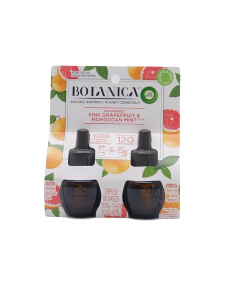 30047 - Air Wick Scented Oil Refill Botanica, & Pink GrapeFruit & Moroccan Mint - 2x40ml. (Case of 6) - Box:  - Loc: I7