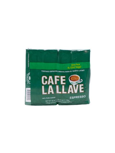 30124 - La Llave Cafe Espresso Ground - 10oz ( Pack of 4 ) - Box:  - Loc: G4