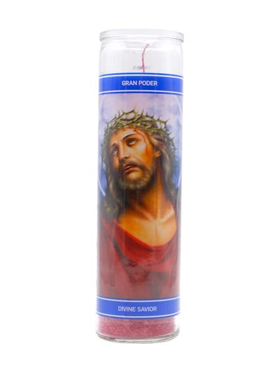 30234 - Candle Divine Savior Red  - (Case of 12). 1218 - Box:  - Loc: H11
