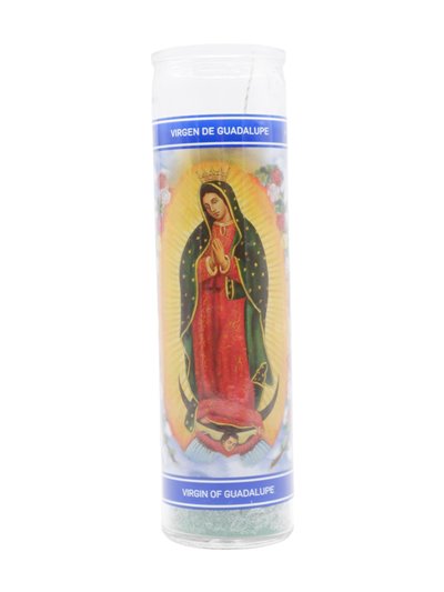 30235 - Candle Virgen Guadalupe Green  - (Case of 12). 1242 - Box:  - Loc: H11