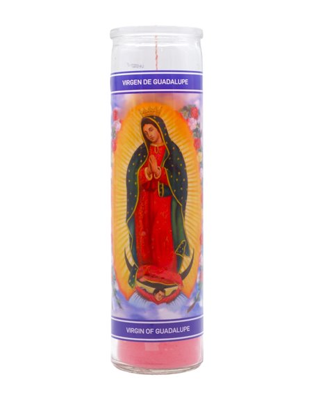 30239 - Candle Virgen Guadalupe Pink  - (Case of 12). - Box:  - Loc: H11