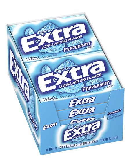 2986 - Extra Gum Peppermint - 10/15 Sticks - Box:  - Loc: N1