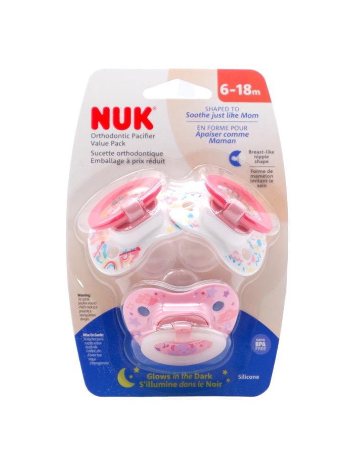 30482 - NUK Orthodontic Pacifier 6-18M - (4 Pack/3ct) - Box:  - Loc: 