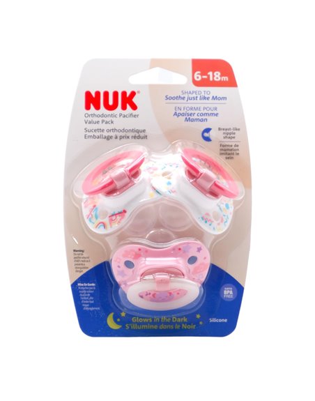 30482 - NUK Orthodontic Pacifier 6-18M - (4 Pack/3ct) - Box:  - Loc: 