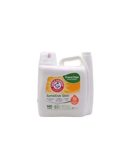 30554 - ARM & Hammer Liquid Detergent, (Free& Clear/Sensitive Skin) - 140 fl. oz. (Case of 2) - Box:  - Loc: C6