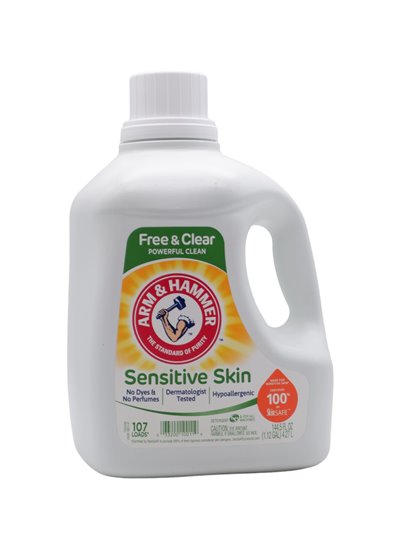 30559 - ARM & Hammer Liquid Detergent, Free. (Sensitive Skin) - 144.5 fl. oz. (Case of 4) - Box:  - Loc: C6