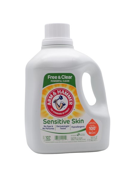 30559 - ARM & Hammer Liquid Detergent, Free. (Sensitive Skin) - 144.5 fl. oz. (Case of 4) - Box:  - Loc: C6