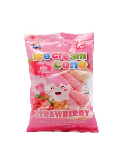 30568 - Don Memo Marshmallow Icecream Cone (Strawberry) - 24/3.53 oz. - Box:  - Loc: N7