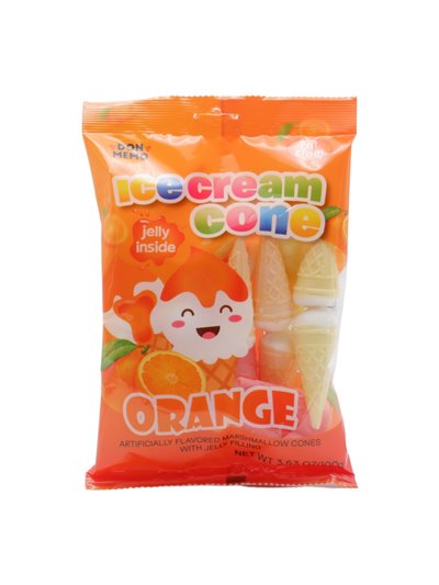 30569 - Don Memo Marshmallow Icecream Cone (Orange) - 24/3.53 oz. - Box:  - Loc: N7