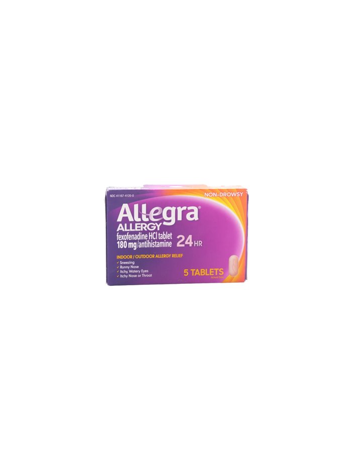 30722 - Allegra Allergy 24 Hr 180mg - 5ct - Box:  - Loc: K4