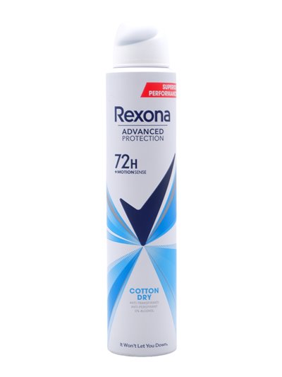 30810 - Rexona Spray Women Cotton Dry - 200ml/(Case Of 12) - Box:  - Loc: K9
