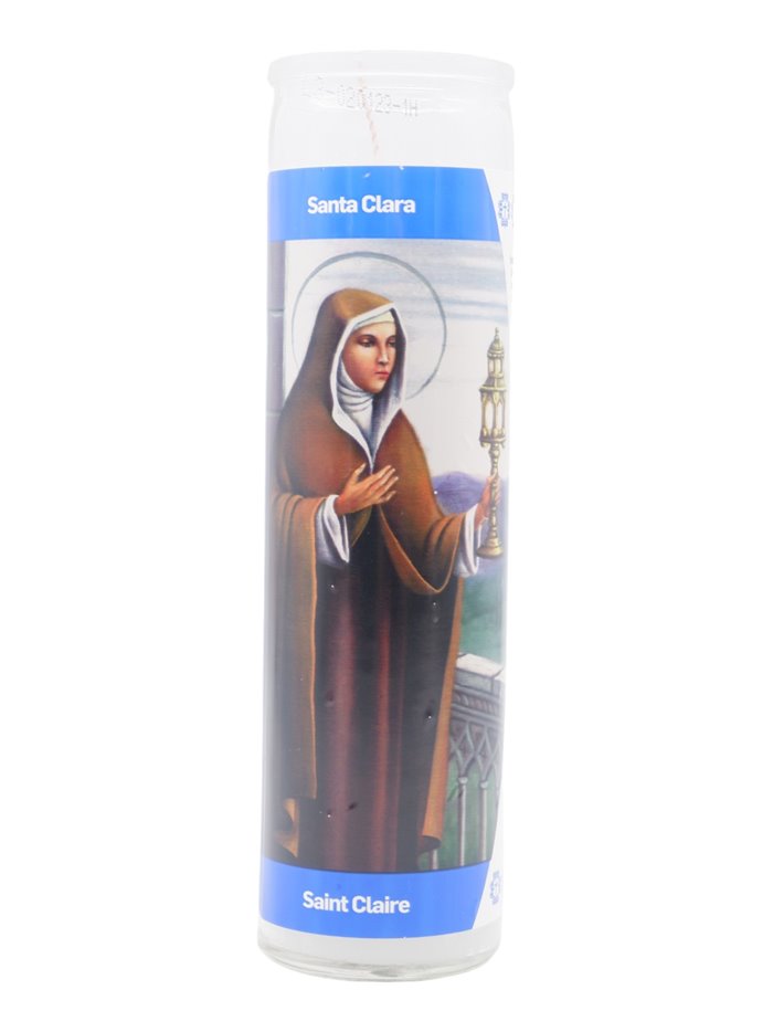 30831 - Candle Saint Clara (White) - (Case of 12) - Box:  - Loc: A10