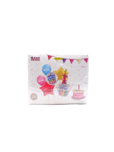 30857 - Birthday Balloon  - 6Pack - Box:  - Loc: J7