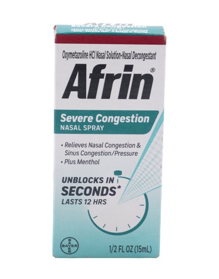 30978 - Afrin Nasal Spray Severe Congestion - 1/2 fl. oz. - Box:  - Loc: F1