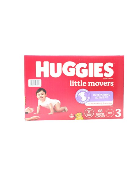 31049 - Huggies Diapers Little Movers - Size 3 (68ct) - Box:  - Loc: E6
