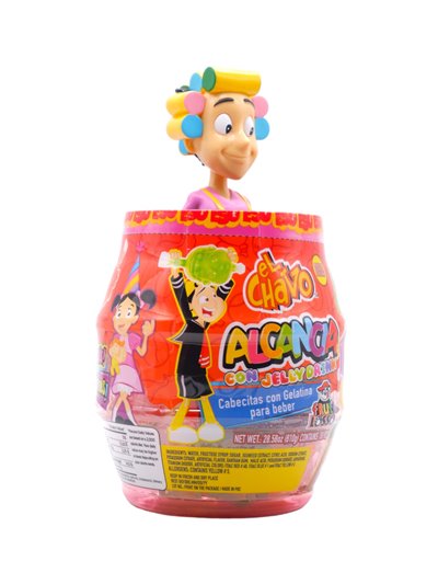 31156 - Barril Chavo Alcancia. Cabecitas Con Gelatinas. Assorted Fruit Jellies (Dona Florinda),  - 6/28.58oz. - Box:  - Loc: L8