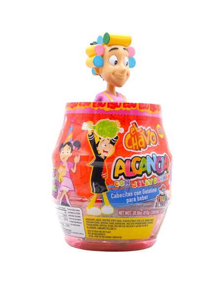 31156 - Barril Chavo Alcancia. Cabecitas Con Gelatinas. Assorted Fruit Jellies (Dona Florinda),  - 6/28.58oz. - Box:  - Loc: L8