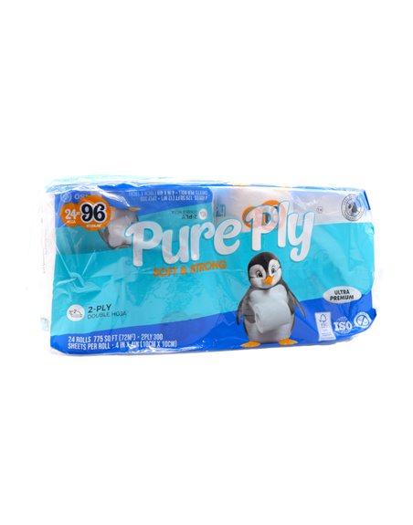 31173 - PurePly 2-Ply Toilet Tissue -300 Sheets -6/4pk - Box:  - Loc: 