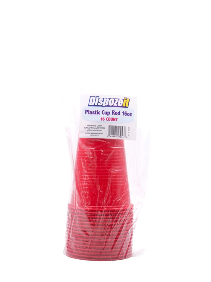31279 - Dispozeit Plastic Red Cup. 16oz /16Pkgs Of 36ct. 38574 - Box:  - Loc: D9