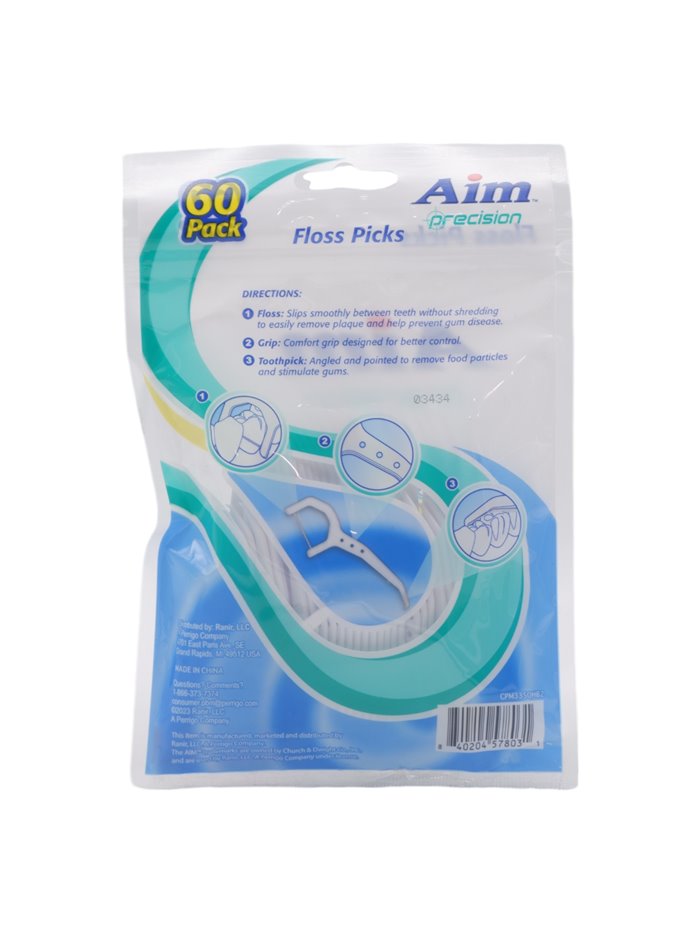 31327 - Aim Precision Floss Picks - 60ct - Box:  - Loc: K7