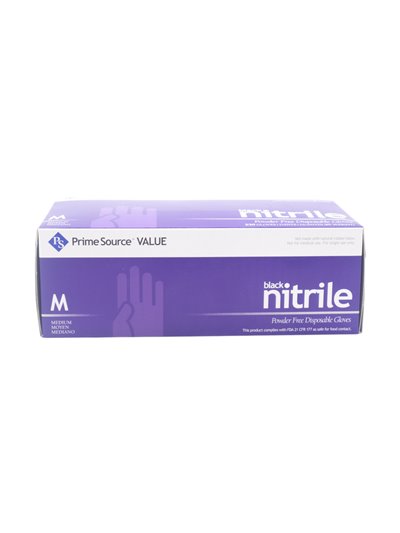 31363 - Nitrile Gloves Black Pwder Free, Mediun - 250ct - Box:  - Loc: P4