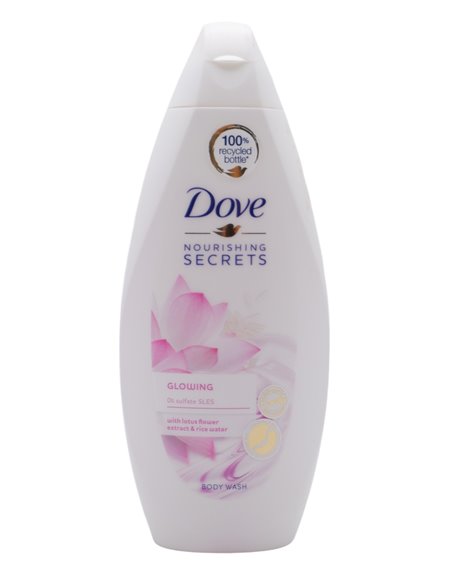 31372 - Dove Body Wash, Glowing (Lotus Flowers Extract//Rice Water - 225ml. (Case of 12) - Box:  - Loc: I3