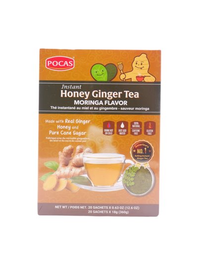31465 - Pocas Honey Ginger Tea, Moringa Flavor - 18gr/20ct. (Case Of 24) - Box:  - Loc: R4