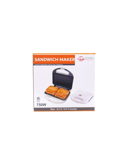 31846 - Uniware Sandwich Maker (Flat Hot Surface/Superficie Plana). 750Watt - 8.2x7.8x3". [8760] - Box:  - Loc: J11