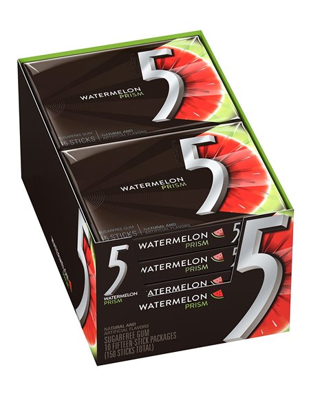 6730 - 5 Gum Watermelon Prism - 10/15 Sticks - Box:  - Loc: N2