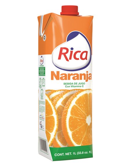 7340 - Rica Juice Orange - 1 Lt. (Pack of 12) - Box:  - Loc: F1