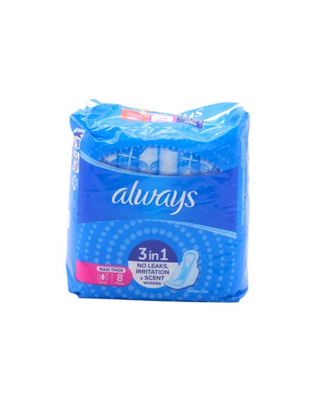 31913 - Always Maxi Thick Size 3 in 1, Long - 4 x 8's 80780500 - Box:  - Loc: 