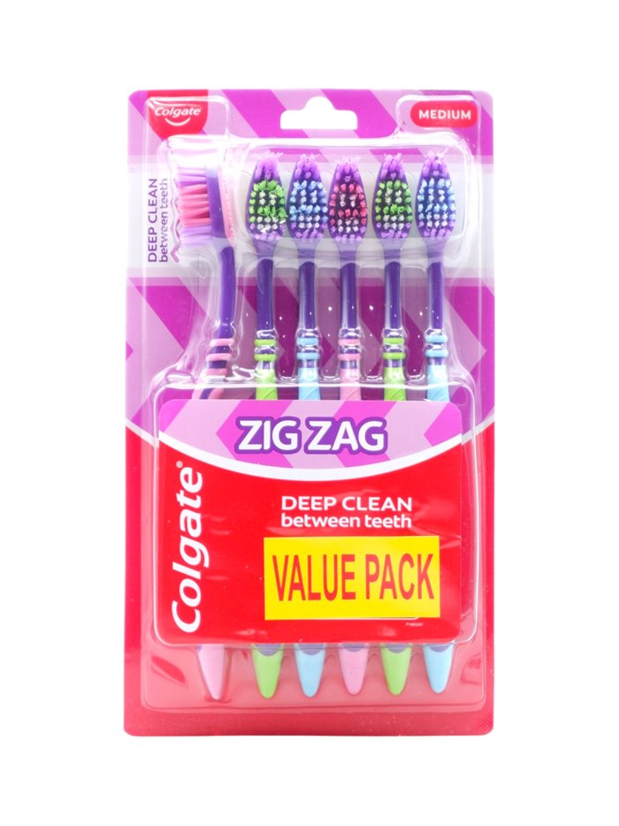 31978 - Colgate Toothbrush, ZigZag, Medium - (Pack of 6) - Box:  - Loc: K8