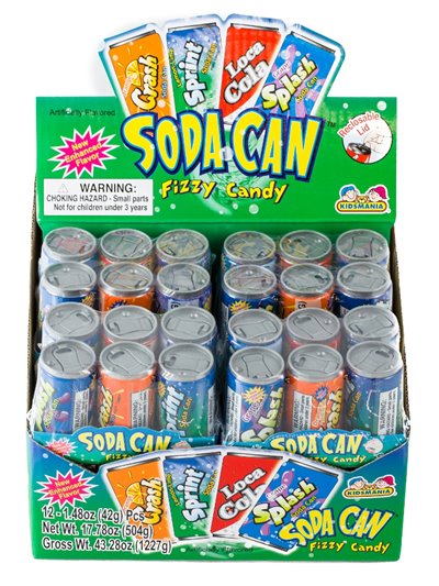 9461 - Kidsmania Soda Can Fizzy Candy - 12 Count - Box:  - Loc: L6