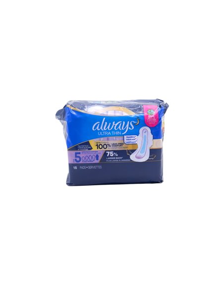 32110 - Always Ultra Thin Size 5 - 6 x 15's 03350 - Box:  - Loc: E1