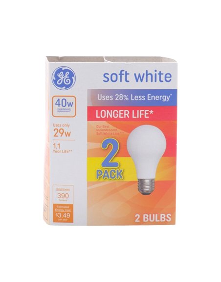 32222 - GE Light Bulbs, Crystal Clear, 40 Watts - 6ct/2Bulbs. 70521 - Box:  - Loc: I10