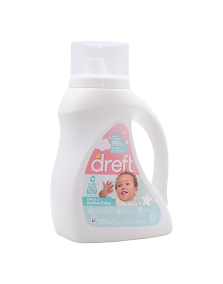 32250 - Dreft Active Baby Liquid Detergent, - 46 fl. oz. (Case of 6) - Box:  - Loc: C4