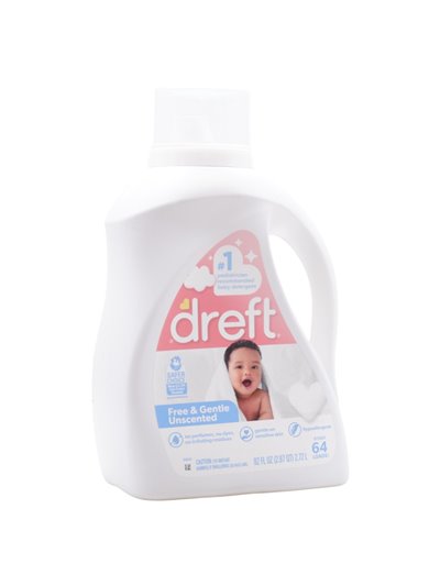 32251 - Dreft Unscented (Free & Gentle) Liquid Detergent, - 92 fl. oz. (Case of 4) - Box:  - Loc: C4