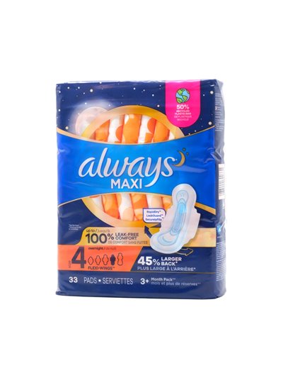 32272 - Always Maxi Size 4 - 6 x 33's 89033 - Box:  - Loc: E3